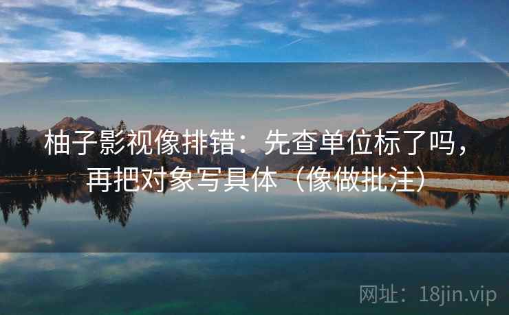 柚子影视像排错：先查单位标了吗，再把对象写具体（像做批注）