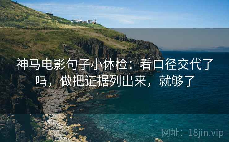 神马电影句子小体检：看口径交代了吗，做把证据列出来，就够了  第2张